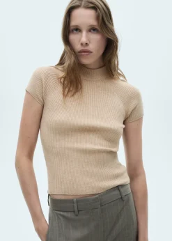 MANGO Swetry I Kardigany|Koszulki*Koszulka prążkowana z półgolfem