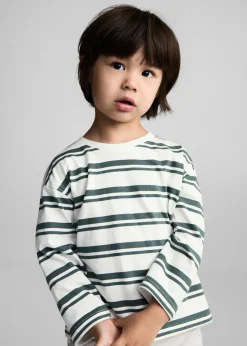 Dzieci MANGO Koszulki*Koszulka w paski 100% bawełna