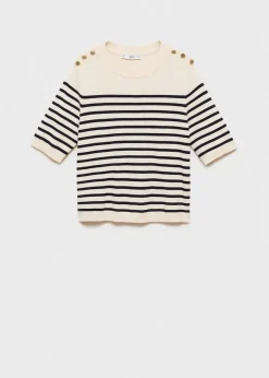 MANGO Koszulki*Koszulka w paski na guziki