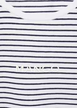 MANGO Koszulki*Koszulka w paski z logo