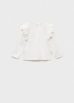 Dzieci MANGO Koszulki*Koszulka z 100% bawełny z falbankami