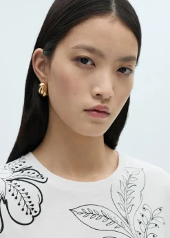 MANGO Koszulki*Koszulka z bawełny z nadrukiem kwiatu