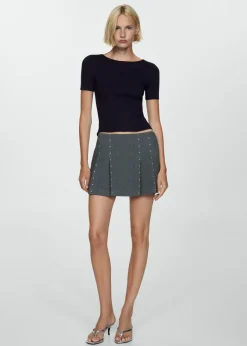 MANGO Swetry I Kardigany|Koszulki*Koszulka z cienkiej dzianiny z krótkim rękawem