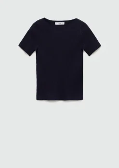 MANGO Swetry I Kardigany|Koszulki*Koszulka z cienkiej dzianiny z krótkim rękawem