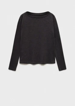 MANGO Koszulki*Koszulka z dekoltem w łódkę i długim rękawem