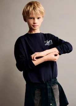 Dzieci MANGO Koszulki*Koszulka z długiem rękawem i nadrukiem