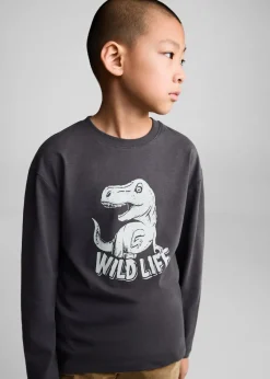 Dzieci MANGO Koszulki*Koszulka z długiem rękawem i nadrukiem