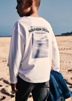 Dzieci MANGO Koszulki*Koszulka z długiem rękawem i nadrukiem