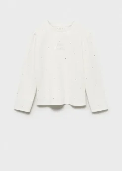 Dzieci MANGO Koszulki I Topy*Koszulka z długim rękawem i strasem