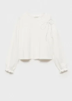 Dzieci MANGO Koszulki I Topy*Koszulka z długim rękawem i strasem