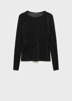 MANGO Topy|Koszulki*Koszulka z długim rękawem i strasem