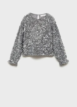 Dzieci MANGO Koszulki I Topy*Koszulka z długimi rękawami i cekinami