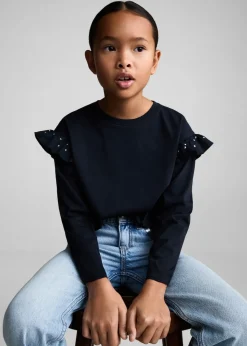 Dzieci MANGO Koszulki I Topy*Koszulka z falbanami i ćwiekami