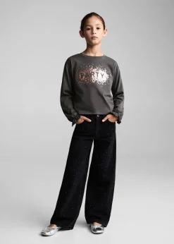 Dzieci MANGO Koszulki I Topy*Koszulka z nadrukiem i cekinami