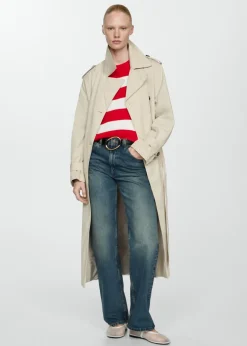 MANGO Swetry I Kardigany|Koszulki*Koszulka z prążkowanej dzianiny