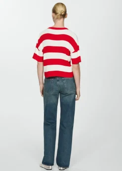 MANGO Swetry I Kardigany|Koszulki*Koszulka z prążkowanej dzianiny