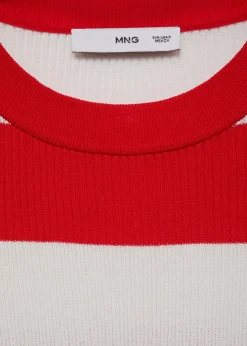 MANGO Swetry I Kardigany|Koszulki*Koszulka z prążkowanej dzianiny