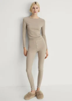 MANGO Piżamy|Piżamy*Koszulka z prążkowanej dzianiny