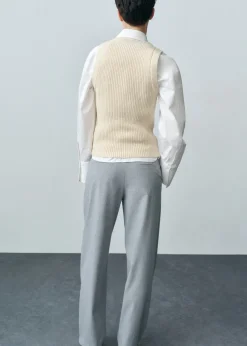 MANGO Swetry I Kardigany|Topy*Koszulka z prążkowanej mieszanki wełny