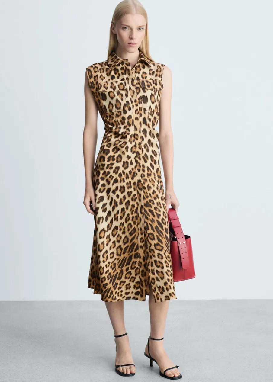 MANGO Sukienki I Kombinezony*Koszulowa sukienka w cętki