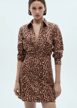 MANGO Sukienki I Kombinezony*Koszulowa sukienka w cętki