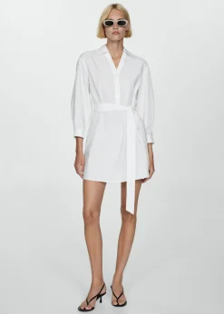 MANGO Sukienki I Kombinezony*Koszulowa sukienka z wiązaniem
