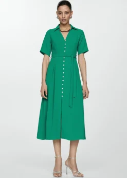 MANGO Sukienki I Kombinezony*Koszulowa sukienka z wiązaniem