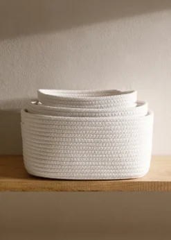 MANGO Kosze Do Sypialni|Kosze Do Salonu*Koszyk do przechowywania z 100% bawełny 30 x 20 cm