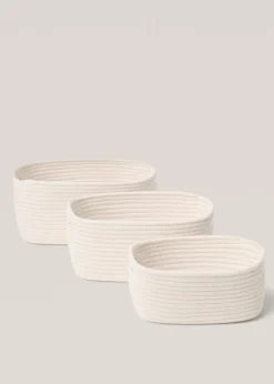 MANGO Kosze Do Sypialni|Kosze Do Salonu*Koszyk do przechowywania z 100% bawełny 27 x 17 cm