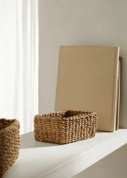 MANGO Kosze Do Sypialni|Kosze Do Salonu*Koszyk pleciony z naturalnych włókien 22 x 14 cm