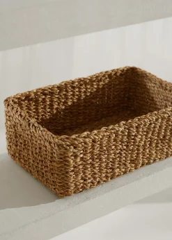 MANGO Kosze Do Sypialni|Kosze Do Salonu*Koszyk pleciony z naturalnych włókien 32 x 20 cm