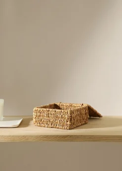MANGO Przedmioty Do Dekoracji Salonu|Kosze Do Sypialni*Koszyk z naturalnych włókien z pokrywą 21 x 21 cm