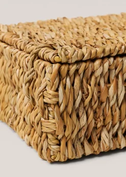 MANGO Przedmioty Do Dekoracji Salonu|Kosze Do Sypialni*Koszyk z naturalnych włókien z pokrywą 21 x 21 cm