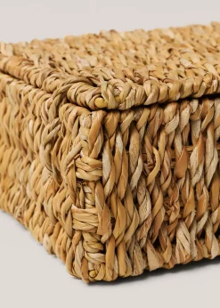 MANGO Przedmioty Do Dekoracji Salonu|Kosze Do Sypialni*Koszyk z naturalnych włókien z pokrywą 17 x 17 cm