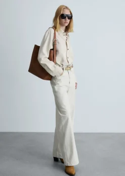 MANGO Buty*Kozaki kowbojki z dwoiny