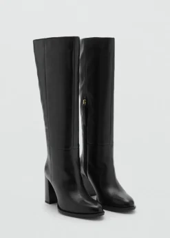 MANGO Buty|Akcesoria Skórzane*Kozaki skórzane na obcasie