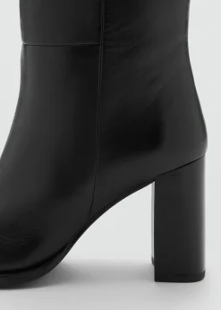 MANGO Buty|Akcesoria Skórzane*Kozaki skórzane na obcasie