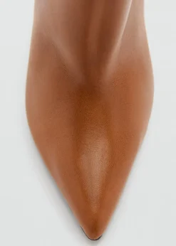 MANGO Akcesoria Skórzane*Kozaki skórzane z marszczeniem