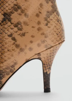 MANGO Buty|Akcesoria Skórzane*Kozaki skórzane ze wzorem skóry węża