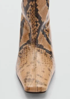 MANGO Buty|Akcesoria Skórzane*Kozaki skórzane ze wzorem skóry węża
