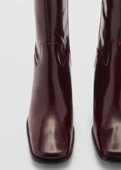 MANGO Buty|Akcesoria Skórzane*Kozaki ze skóry z suwakiem