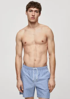 MANGO Więcej Akcesoriów*Kąpielówki z kory w paski z troczkami