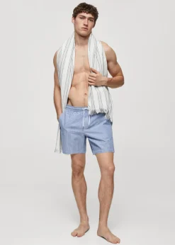 MANGO Więcej Akcesoriów*Kąpielówki z kory w paski z troczkami