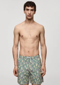 MANGO Więcej Akcesoriów*Kąpielówki z nadrukiem w papaje