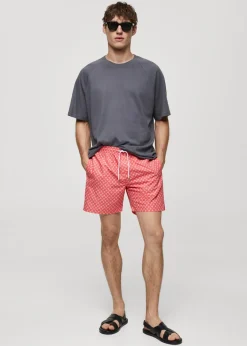 MANGO Więcej Akcesoriów*Kąpielówki z troczkami i nadrukiem