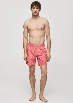 MANGO Więcej Akcesoriów*Kąpielówki z troczkami i nadrukiem