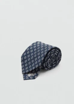 MANGO Krawaty, Muszki I Chusteczki Do Nosa*Krawat z 100% jedwabiu morwowego z nadrukiem w romby