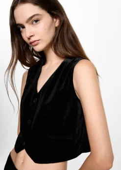 MANGO Kamizelki*Krótka kamizelka z aksamitu