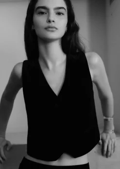 MANGO Kamizelki*Krótka kamizelka z aksamitu