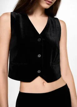 MANGO Kamizelki*Krótka kamizelka z aksamitu